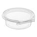 An Inline Plastics Safe-T-Fresh clear plastic container with a flat lid.