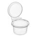A case of 300 Inline Plastics Safe-T-Fresh clear plastic deli containers with flat lids.
