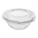 A clear plastic Inline Plastics Safe-T-Fresh deli container with a clear lid.