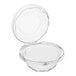 A clear plastic bowl with a hinged dome lid.