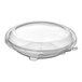 A clear plastic container with a dome lid.