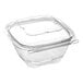 A case of 240 Inline Plastics Safe-T-Chef clear plastic containers with dome lids.