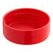 A red plastic container with a 48/485 red unlined polypropylene spice cap.
