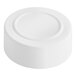 A white polypropylene spice cap with a foam liner on a white surface.