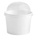 A white paper container with a white dome lid.