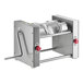 A stainless steel Estella manual turnover machine with red knobs.