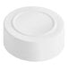 A 43/485 white polypropylene spice cap with an induction liner on a white background.