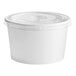 A white Choice paper frozen yogurt container with a flat lid.