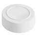 A white circular polypropylene spice cap with a foam liner on a white background.