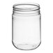 A clear plastic round jar with a lid.