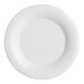 An Acopa Foundations white melamine plate with a wide white rim.