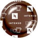 A chocolate brown Nespresso Intenso Single Serve coffee capsule with white and black logos.