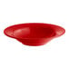 An Acopa Foundations red melamine bowl with a wide rim.