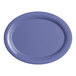 An Acopa Foundations purple melamine platter with a wide rim.