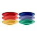 A set of four Acopa Foundations melamine pasta bowls in assorted colors.