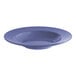 An Acopa Foundations purple melamine pasta bowl with a wide rim.