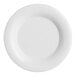 A white Acopa Foundations melamine plate with a white rim.