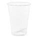 A clear plastic Tossware Natural cup.