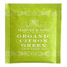 A green Harney & Sons Organic Citron Green Tea box with white text.