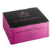 A pink and black box of Harney & Sons Raspberry Herbal Tea Bags with black text.