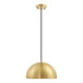 A gold Globe Novogratz pendant light with black cord.
