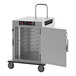 A Metro HotBlox half size wide heated holding cabinet with a solid door open.