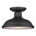 A black metal Canarm Marcella ceiling light with a white shade.