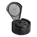 A black plastic container with a black Flip and Sift lid with 5 holes.