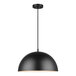 A black ceiling light with a white shade.