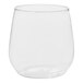 A clear Tossware plastic Vino Jr. glass.