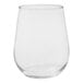 A case of Tossware clear plastic stemless wine glasses on a white background.