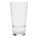 A Tossware Tritan plastic highball glass with a rim on it.