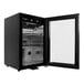 A black Pro Smoker TR-50 Reserve dry aging cabinet with glass doors.