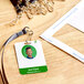 A group of Avery Double-Sided White ID Badges with Clip Holes.