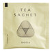 A Dona green tea sachet with a triangle in the center.