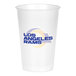 A white Creative Converting plastic cup with blue Los Angeles Rams text.