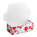 A white 1/2 lb. candy box with red poinsettias.