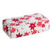 A white rectangular candy box with red poinsettia flowers.