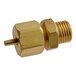 A gold metal Estella Caffe anti-eddy valve with a brass threaded male connector and nut.