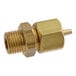 A gold metal Estella Caffe anti-eddy valve with a threaded brass connector.