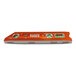 A Klein Tools orange and green Billet Aluminum Lighted Torpedo Level with a white background.
