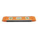 A Klein Tools orange and black plastic torpedo level with two compartments.