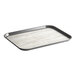 A Dinex Glasteel rectangular fiberglass tray with a woodgrain surface.