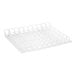 A white plastic rack with 10 lanes and low rings for bottles.