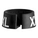 A black plastic ring with white text that says "XXL"