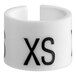A white 1/2" ring with "XS" in black letters.