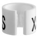 A white ring with black letters that say "XS" on it.