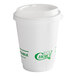 A white EcoChoice paper hot cup with a lid.
