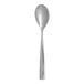 An Arcoroc stainless steel dessert spoon with a long handle.