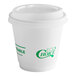 An EcoChoice white compostable paper hot cup with a white PLA lid.